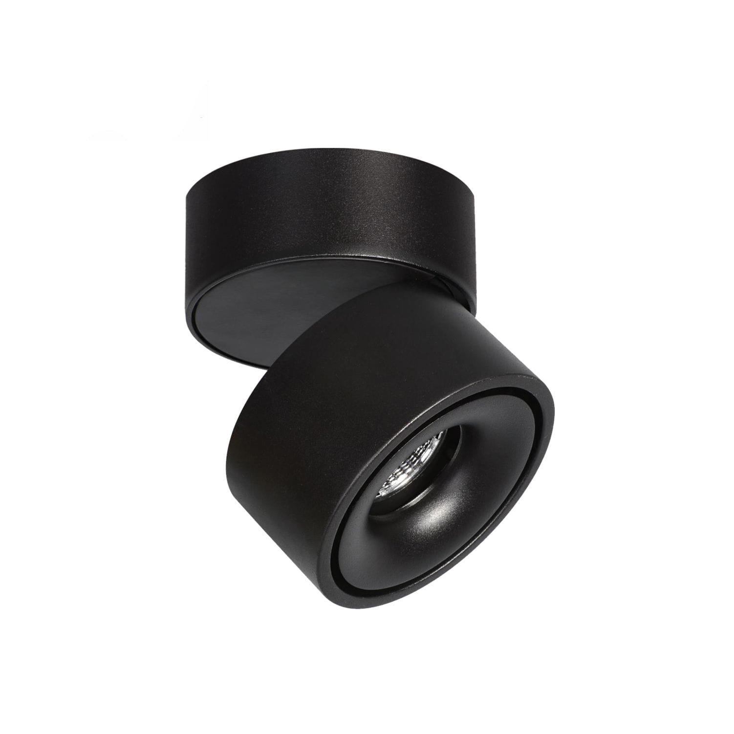 Ruchoma lampa sufitowa ściemnialna okrągła czarna 9W 3000K