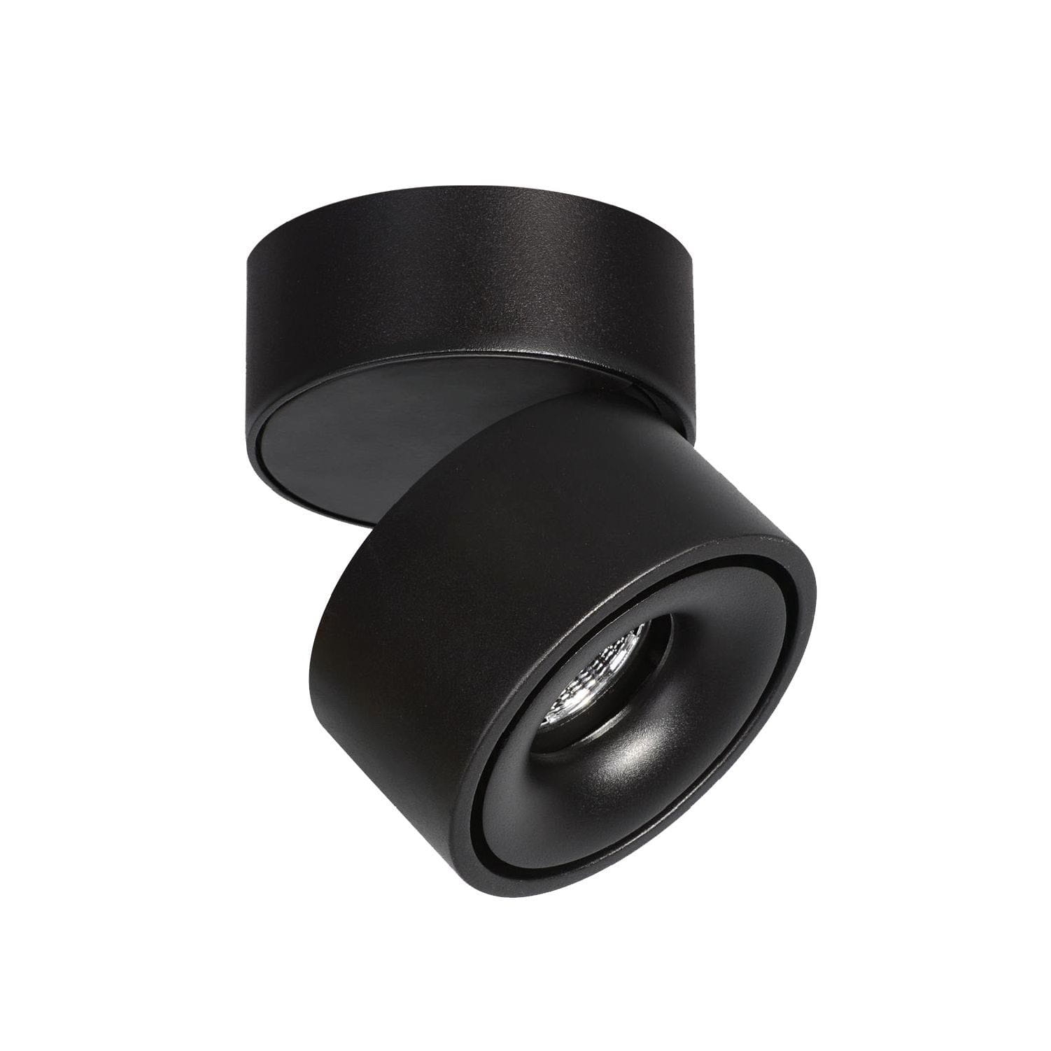 Ruchoma lampa sufitowa ściemnialna okrągła czarna 10.5W 3000K