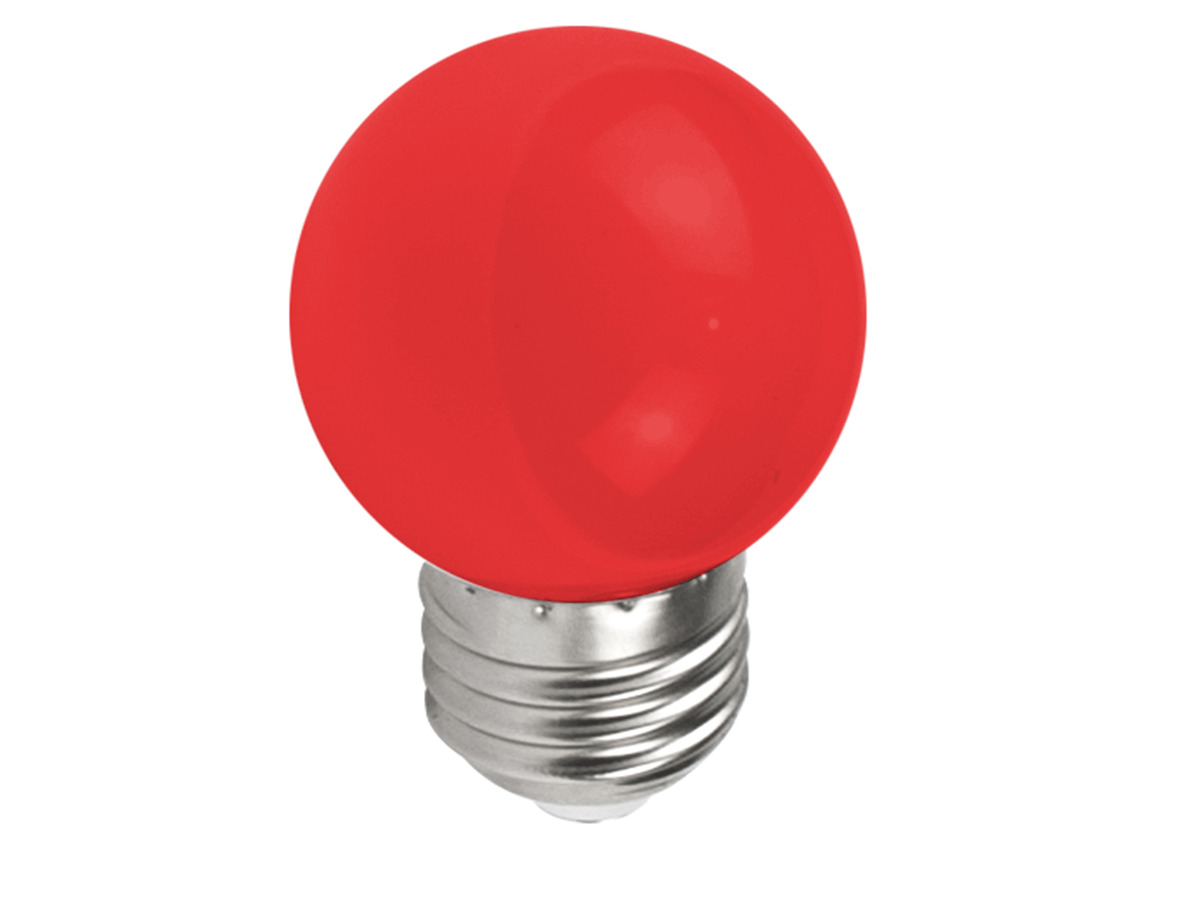 Żarówka LED czerwona 1W kulka ledowa E27