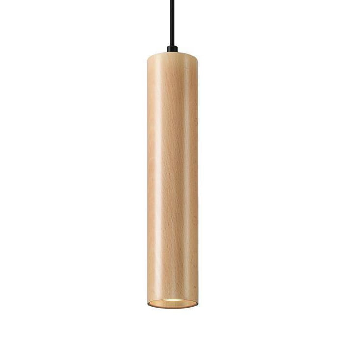 Lampa wisząca tuba drewniana LINO naturalne drewno