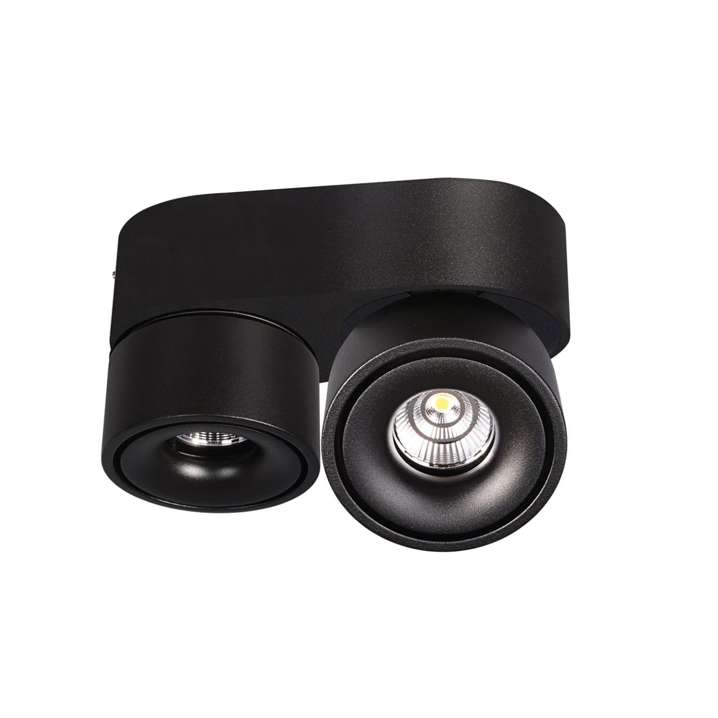 Podwójna ruchoma tuba sufitowa czarna ściemnialna 2x9W 3000K