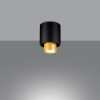 Lampa natynkowa sufitowa czarno złota tuba NESI