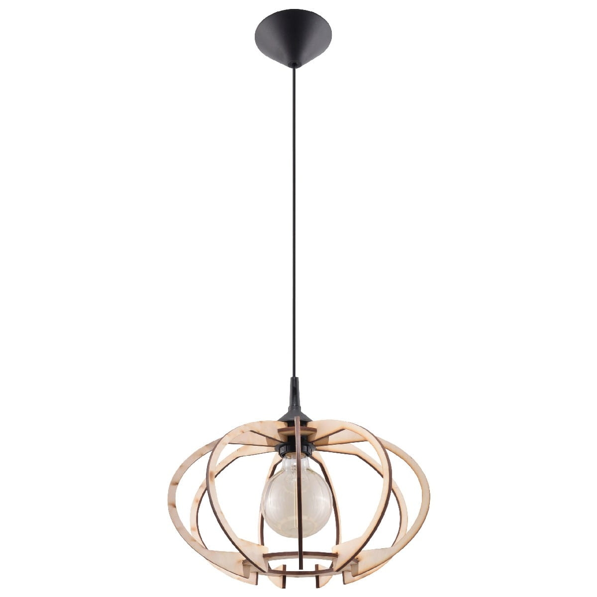 Lampa wisząca z drewna skandynawska MANDELINO