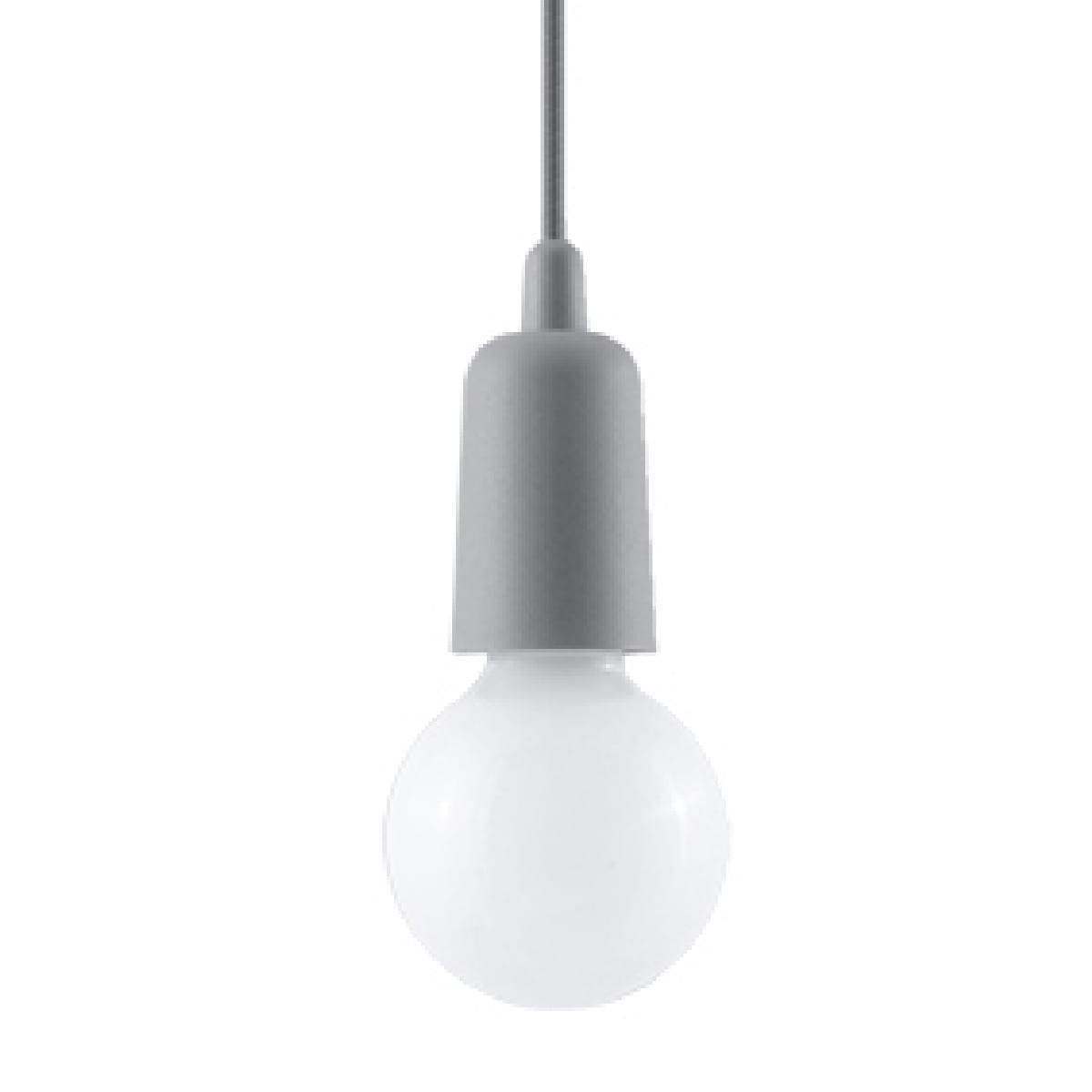 Lampa wisząca żarówka na kablu szara DIEGO
