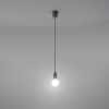 Lampa wisząca żarówka na kablu szara DIEGO