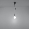 Lampa wisząca żarówka na kablu szara DIEGO