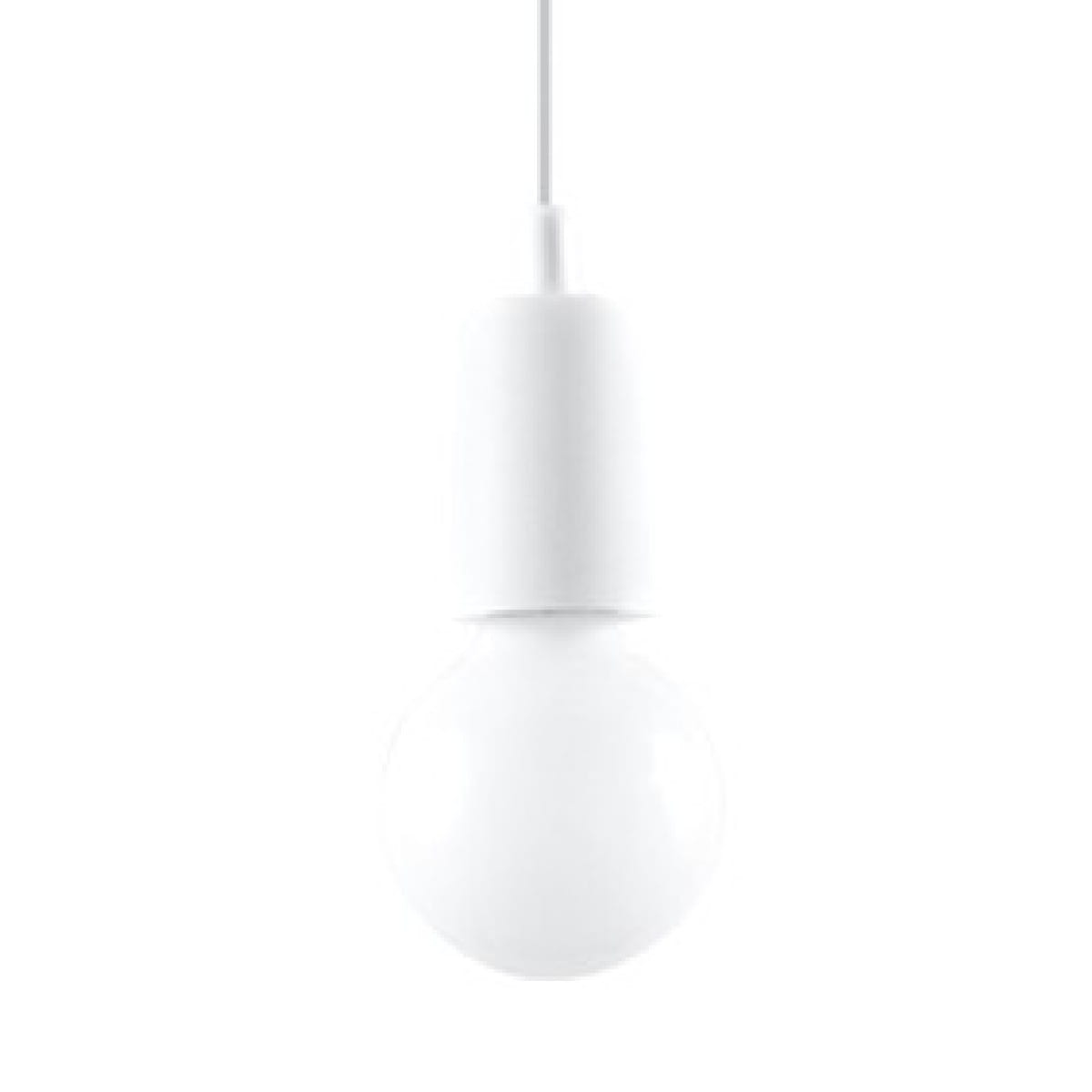 Lampa żarówka wisząca na kablu biała DIEGO