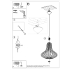 Lampa wisząca skandynawska drewniana ELZA