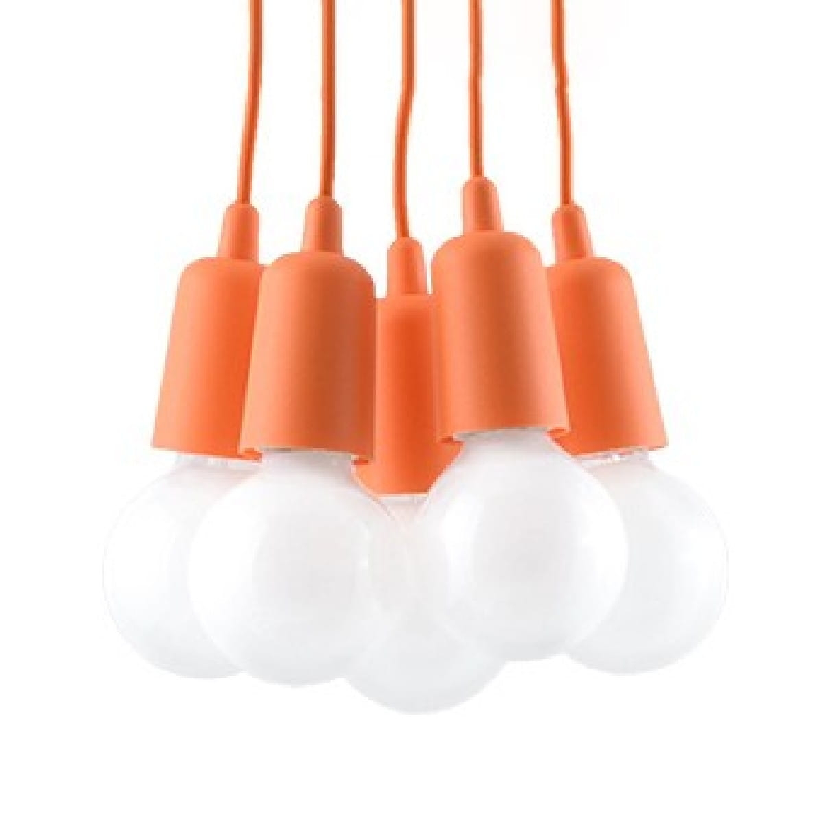 Lampa wiszące żarówki pomarańczowa DIEGO 5xE27