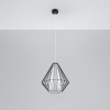 Czarna lampa druciana wisząca DEMI E27