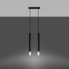 Lampa wiszące sople czarna WEZYR metal szkło 2xG9