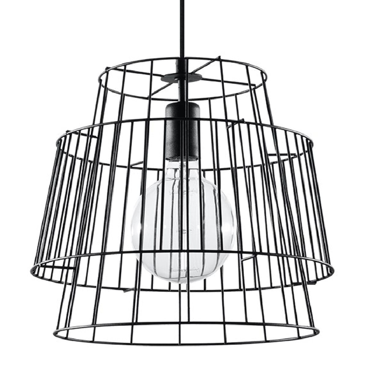 Lampa druciana czarna wisząca GATE E27