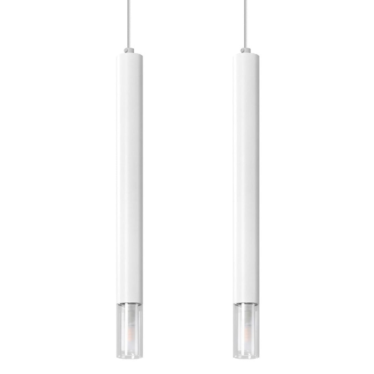 Lampa wiszące sople biała WEZYR metal szkło 2xG9