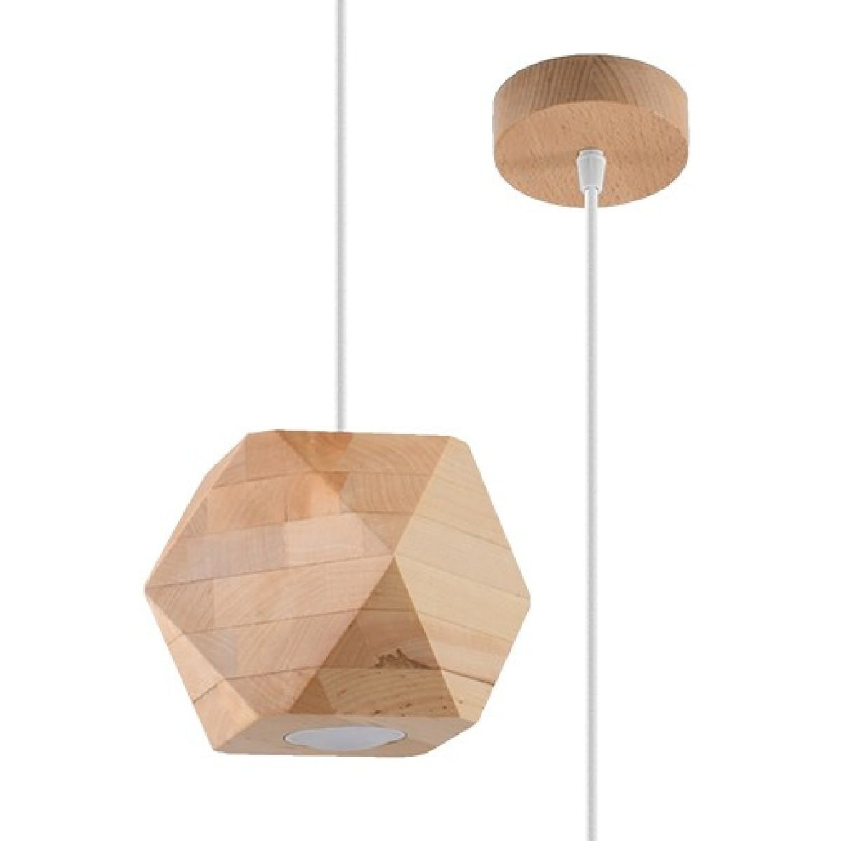 Lampa z drewna wisząca WOODY naturalne drewno