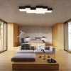 Plafon kwadratowy czarny E27 LED HORUS 25