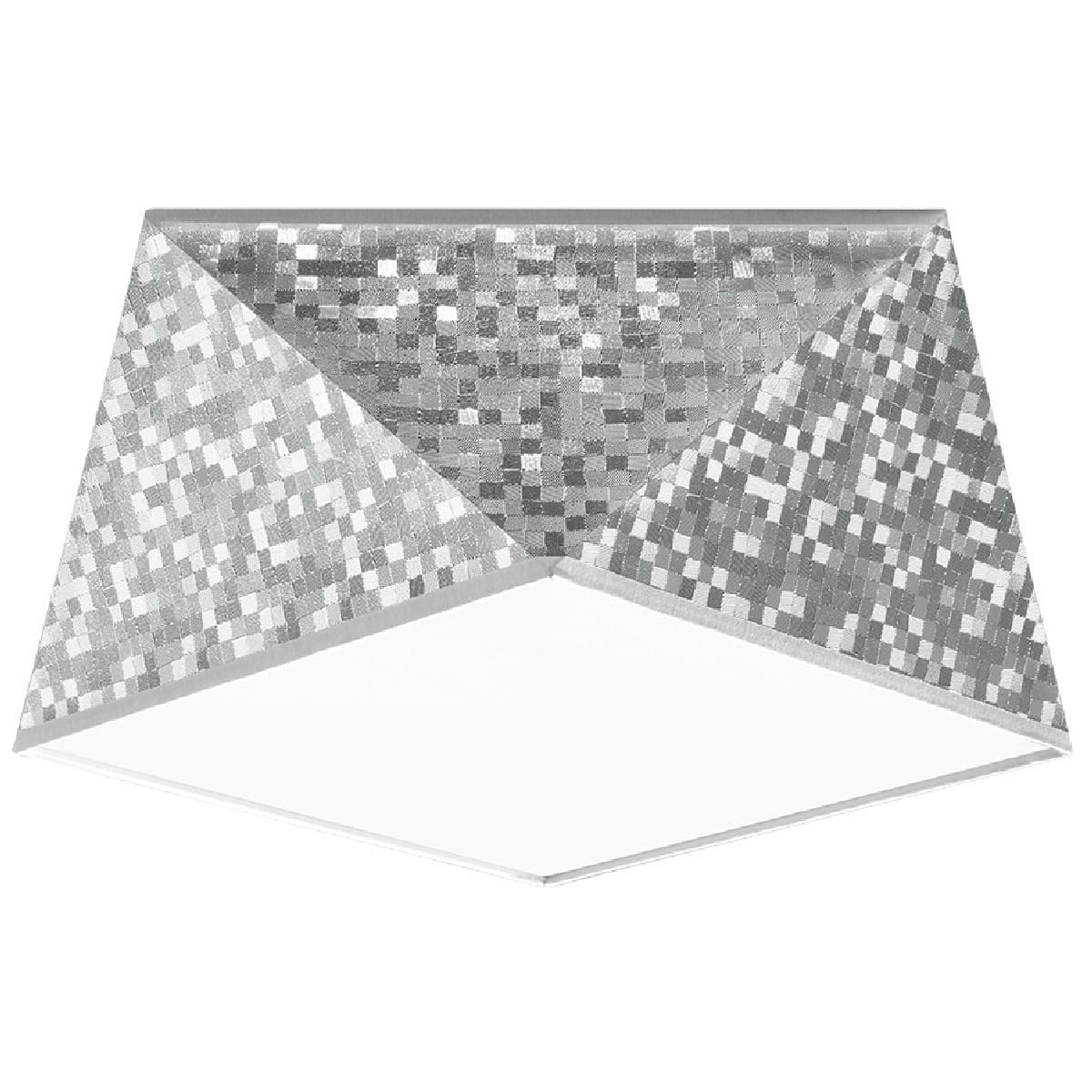 Plafon geometryczny sufitowy srebrny HEXA 25 cm