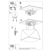 Plafon geometryczny sufitowy srebrny HEXA 25 cm