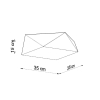 Czarny plafon geometryczny HEXA 35 cm