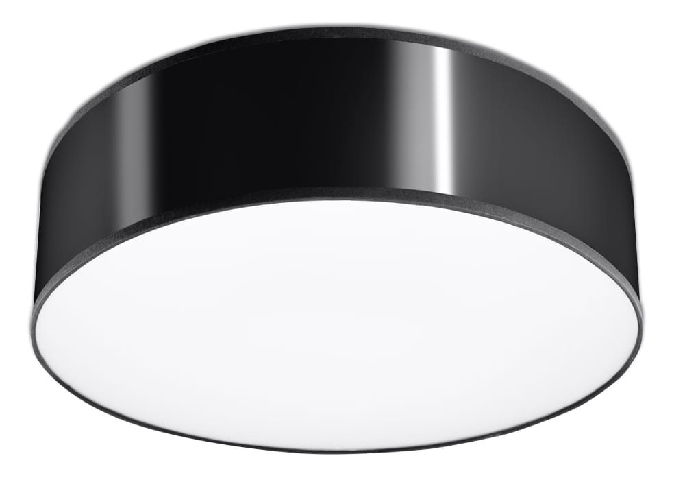 Plafon okrągły czarny ARENA 35 cm 2xE27