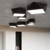 Czarny plafon geometryczny HEXA 35 cm