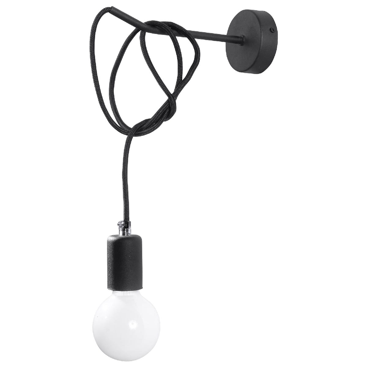 Kinkiet żarówka na kablu EDISON czarny