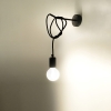 Kinkiet żarówka na kablu EDISON czarny
