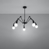 Żyrandol regulowany czarny loftowy STARK 5xE27