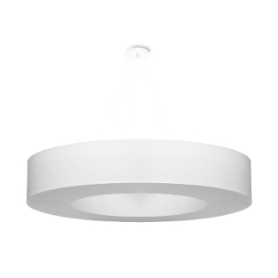 Duży okrągły żyrandol biały SATURNO 90 cm