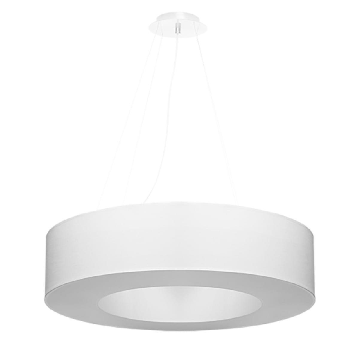 Żyrandol okrągły biały SATURNO 70 cm