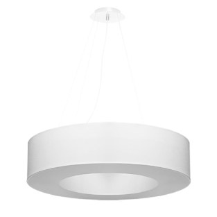 Żyrandol okrągły biały SATURNO 70 cm