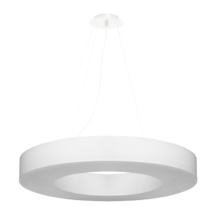 Okrągły żyrandol biały SATURNO SLIM 70 cm