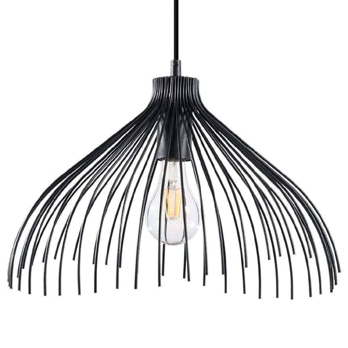 Lampa wisząca z drutu czarna UMB E27