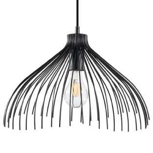 Lampa wisząca z drutu czarna UMB E27