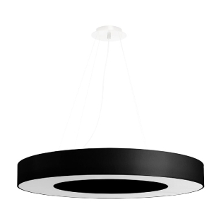 Okrągły żyrandol czarny SATURNO SLIM 70 cm