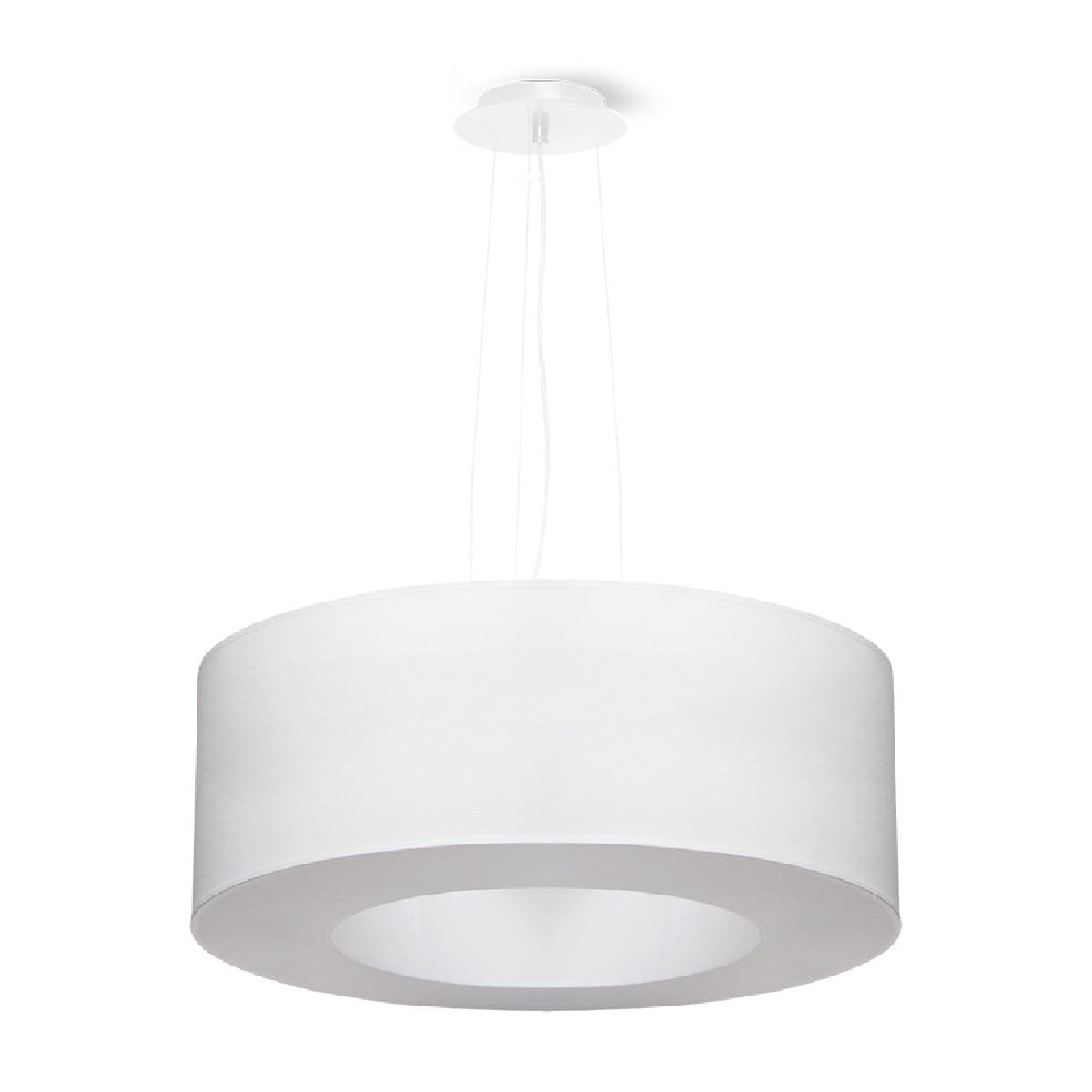 Żyrandol okrągły biały SATURNO 50 cm