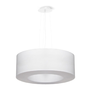 Żyrandol okrągły biały SATURNO 50 cm