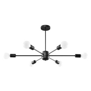 Nowoczesny żyrandol czarny do salonu LANGO 6xE27