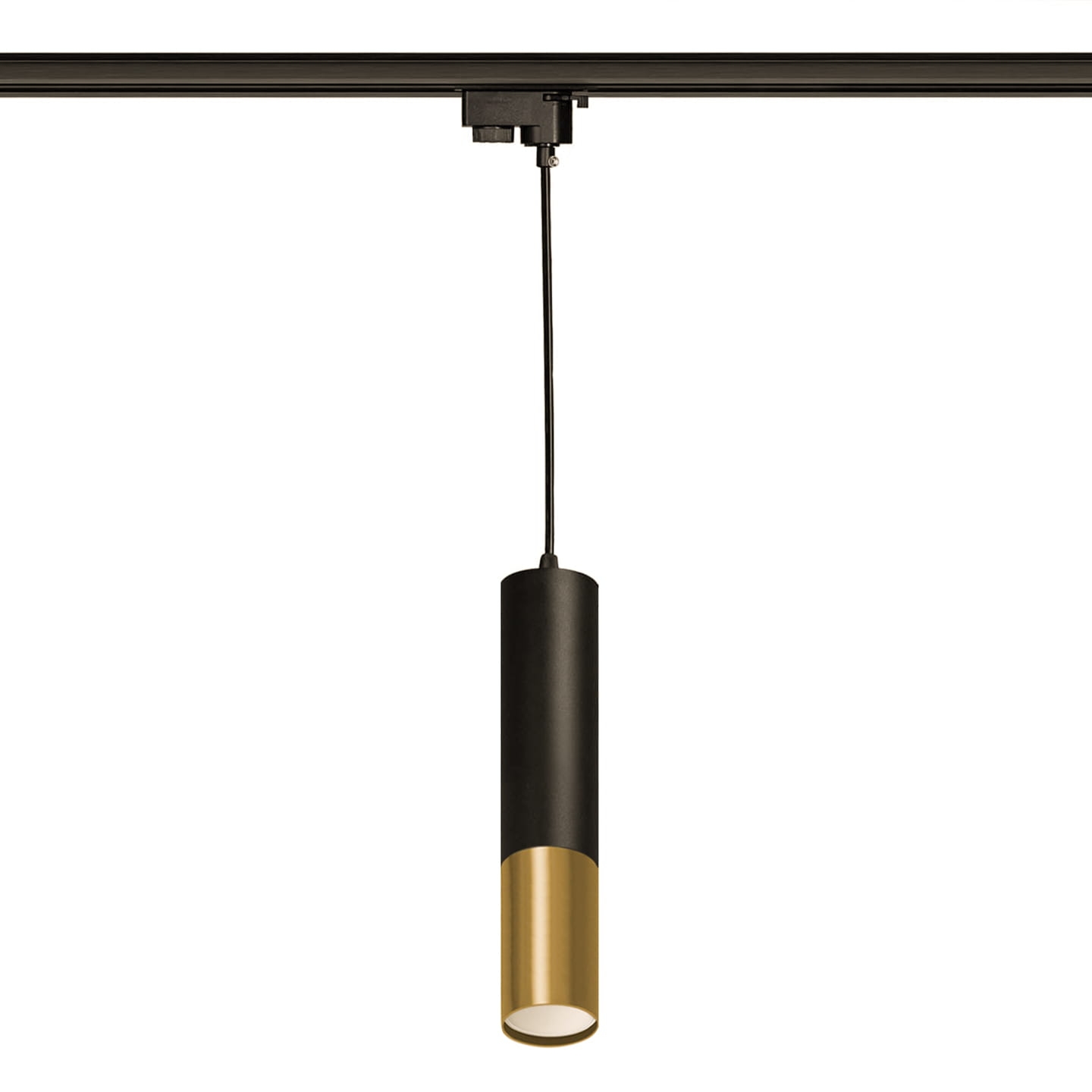 Lampa szynowa wisząca czarno złota tuba 1-fazowa