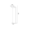 Lampa ogrodowa stojąca LED czarna INDUO S 10W 4000K IP54 wymiary