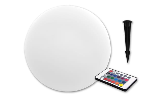Kula ogrodowa RGB biała solarna 30cm