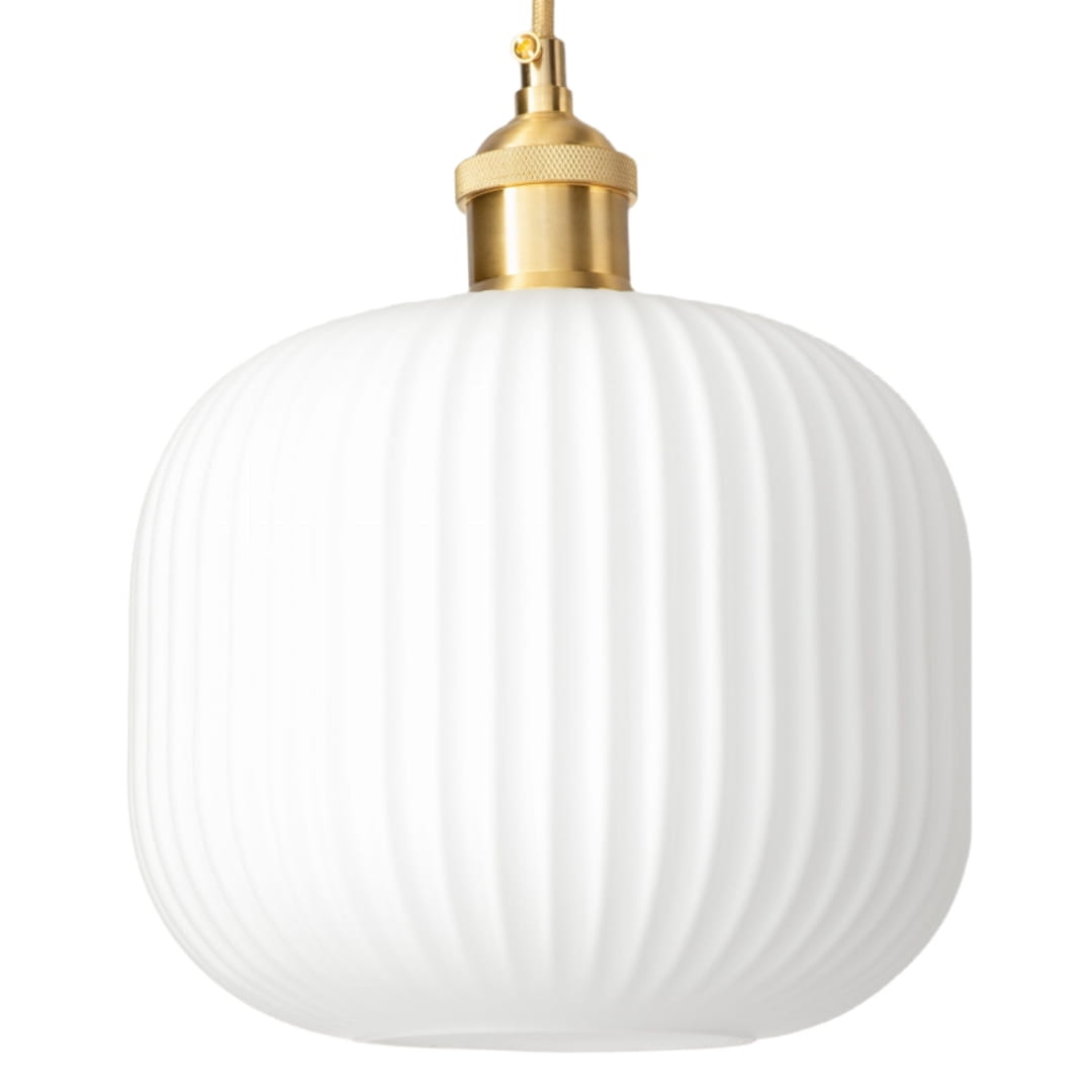 Lampa wisząca biało złota mleczne szkło Torino 1x E27