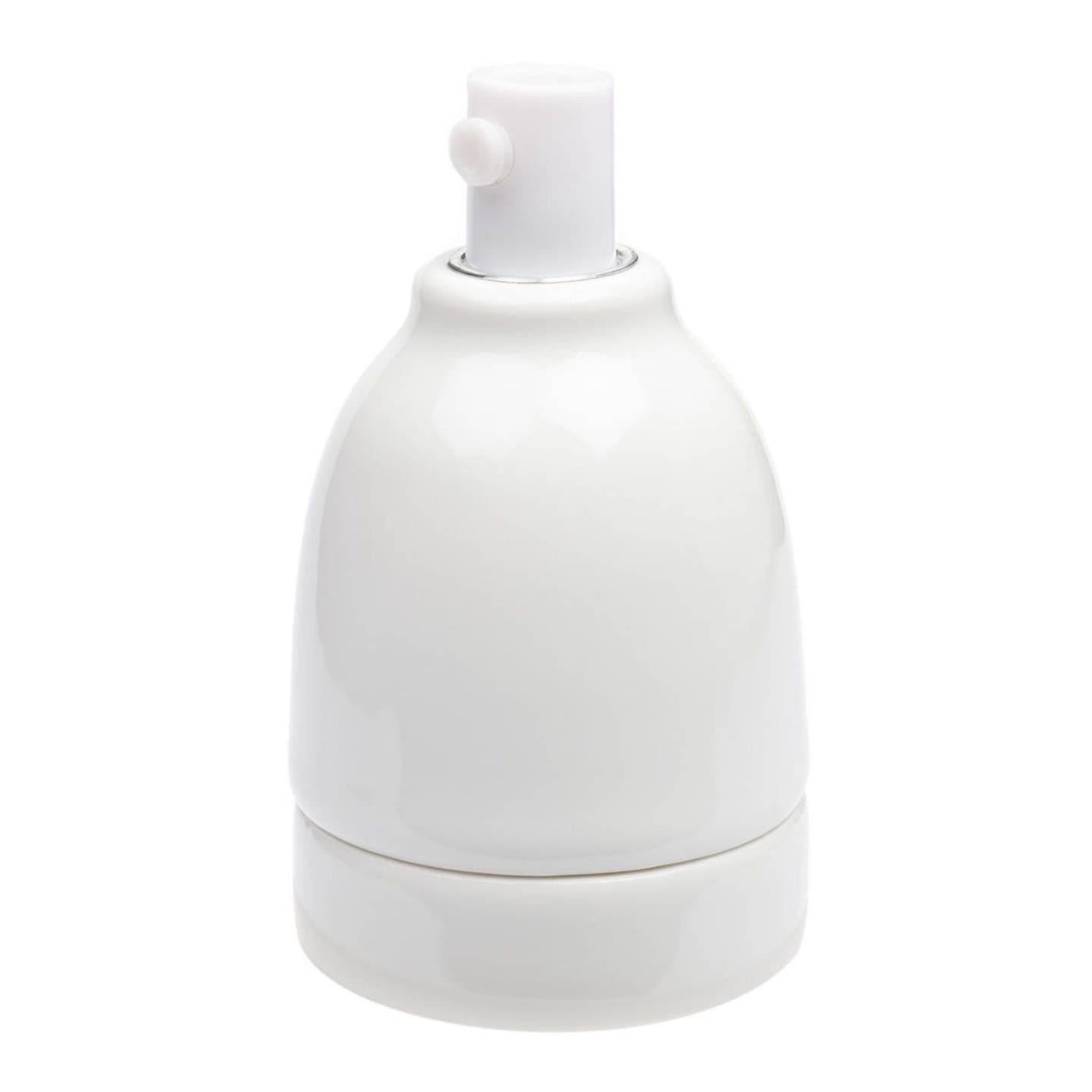 Oprawka ceramiczna do żarówki E27 biała