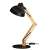 Lampka na biurko drewniana czarna ruchoma E27