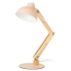 Lampka biurkowa różowa drewno ruchoma E27