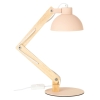 Lampka biurkowa różowa drewniana regulowana E27