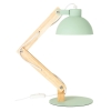 Lampka biurkowa miętowa drewniana regulowana E27