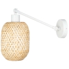 Kinkiet bambusowy na białym metalowym ramieniu BOHO E27
