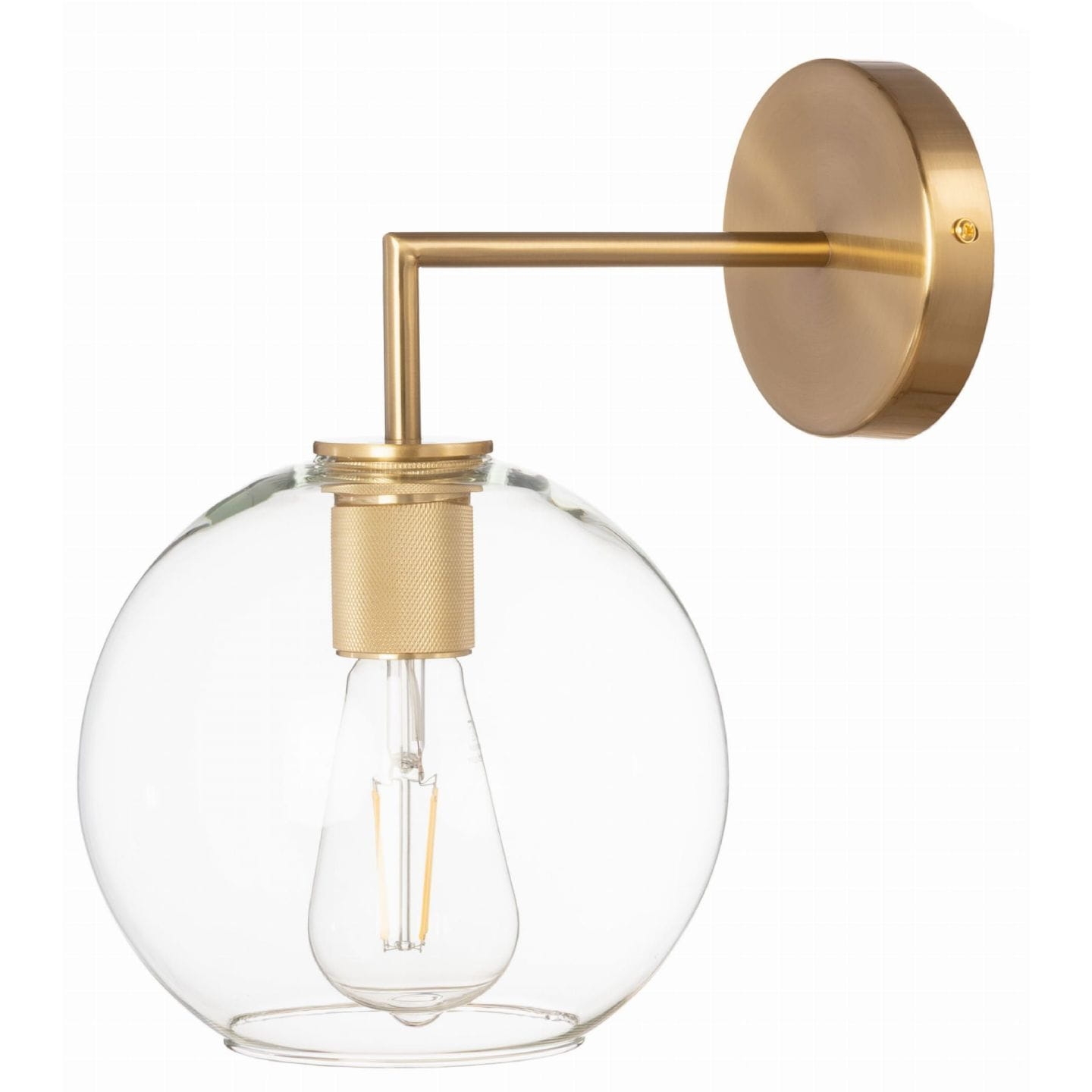 Lampa ścienna kula szklana na metalowym ramieniu MADRID