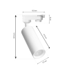 Lampa szynowa biała IDAR GU10 3-fazowa - wymiary