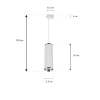 Lampa wisząca szynowa biała chrom FRIDA TRA 20 1xGU10 1 fazowa - wymiary
